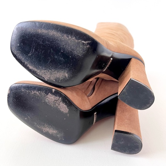 GUCCI | Lillian Horsebit Beige Tan Suede Leather Tall Knee High Heel Boot EU 37 - Picture 12 of 16